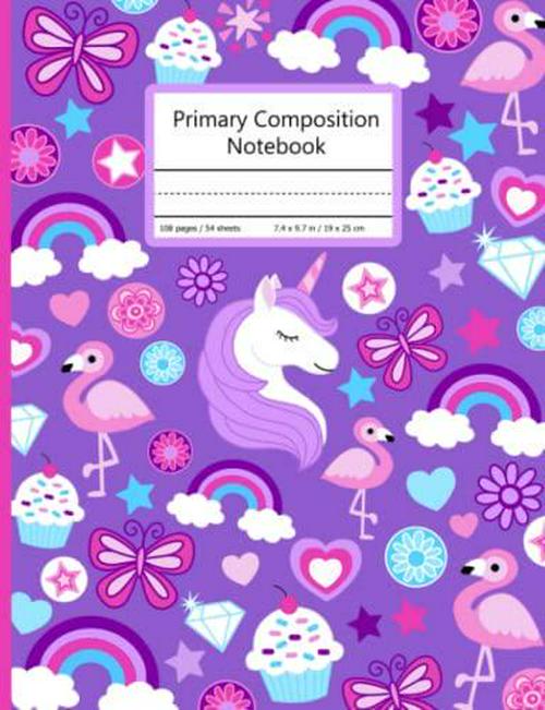 Blue Jewel Books (Author), Primary Composition Notebook: Draw and Write Journal for Grades K-2 with Dotted Midline and Picture Space