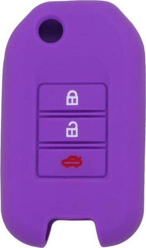 BROVACS, (Purple) - Fassport Silicone Cover Skin Jacket fit for Honda 3 Button Flip Remote Key CV9202 Purple