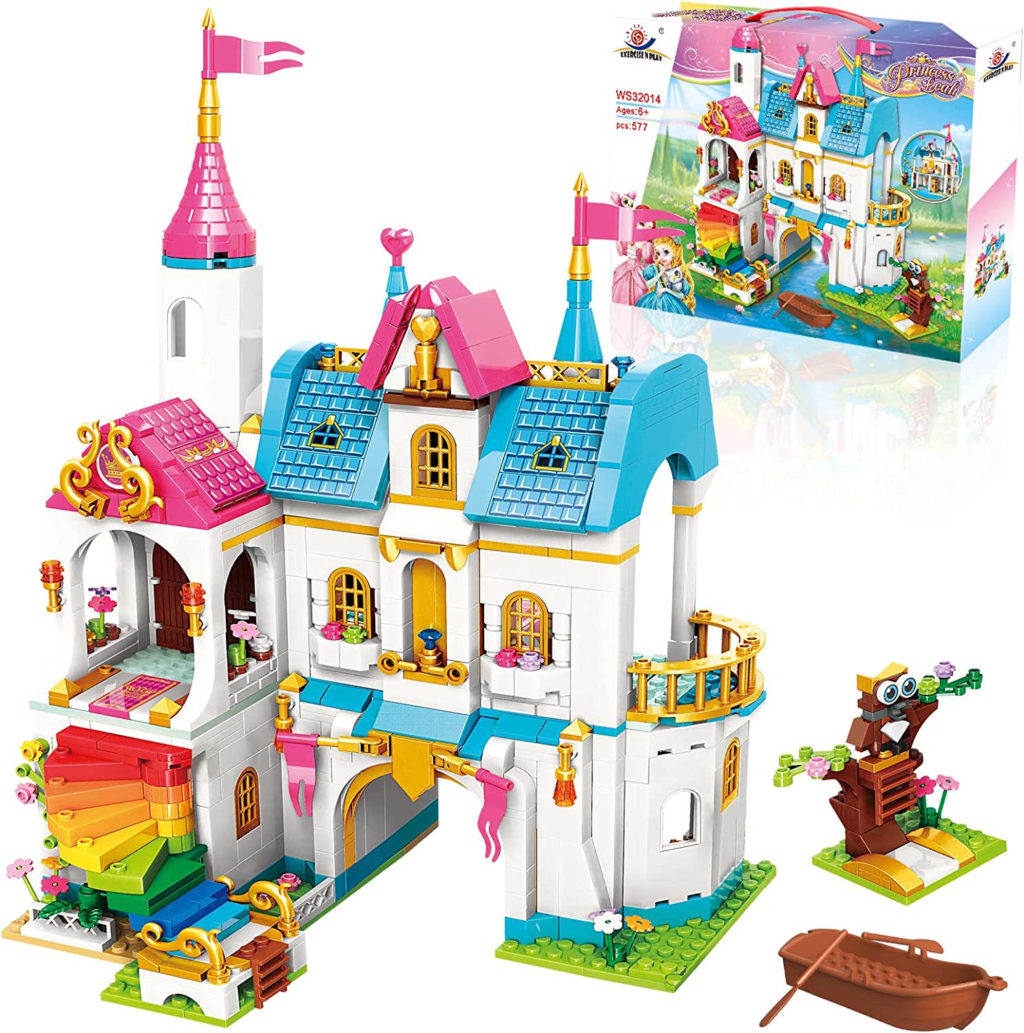EP EXERCISE N PLAY, Rainbow Castle Building Kit Building Blocks Toys Set for Ages 6-12 Girls Boys, STEM DIY Construction Roleplay Gift