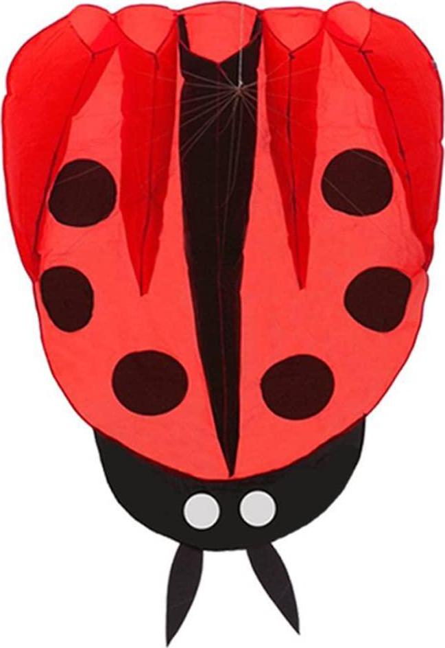Besra, (Red) - Besra Colourful Ladybug Kite with Handle and Strings Ladybird Parafoil Kite Easy to Fly Outdoor Fun Sports for Kids and Adults (Red)
