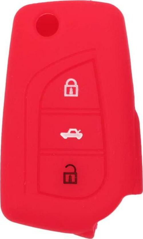 BROVACS, (Red) - Fassport Silicone Cover Skin Jacket fit for Toyota 3 Button Flip Remote Key Hollow Texture CV9408 Red