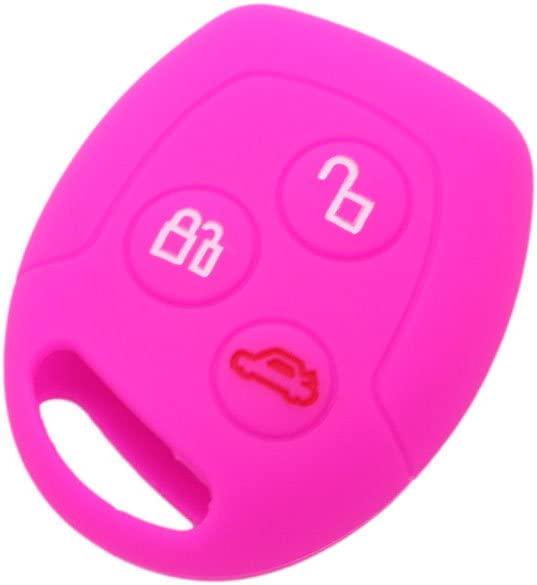 Fassport, (Rose) - Fassport Silicone Cover Skin Jacket fit for Ford 3 Button Remote Key CV9702 Rose