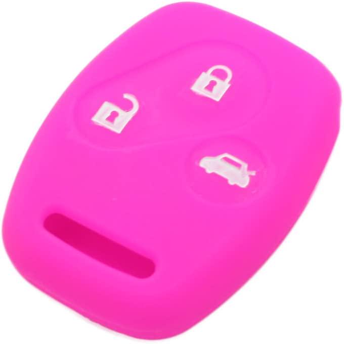 BROVACS, (Rose) - Fassport Silicone Cover Skin Jacket fit for Honda 3 Button Remote Key CV9201 Rose